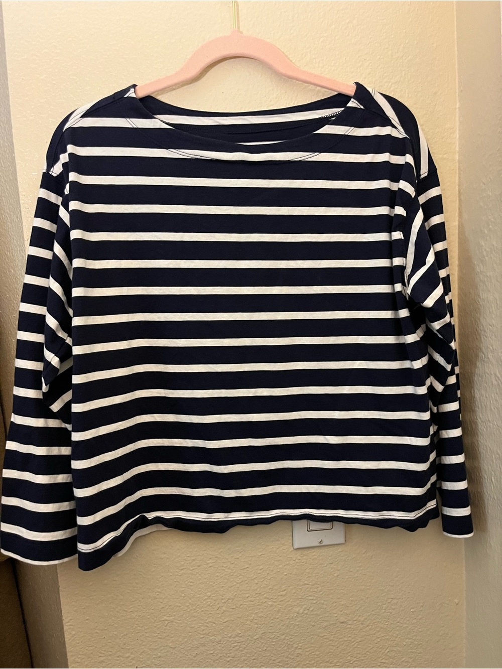 Old Navy Navy and White Striped Tee